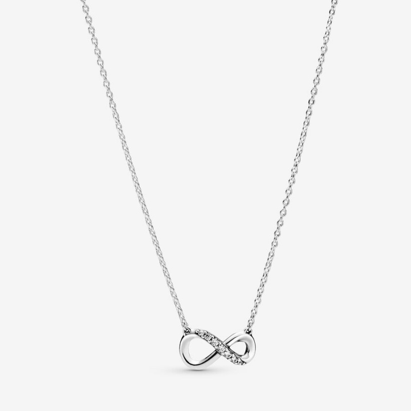 Pandora Sparkling Infinity Collier Pendant Necklaces Sterling Silver | 543-CAHJZS