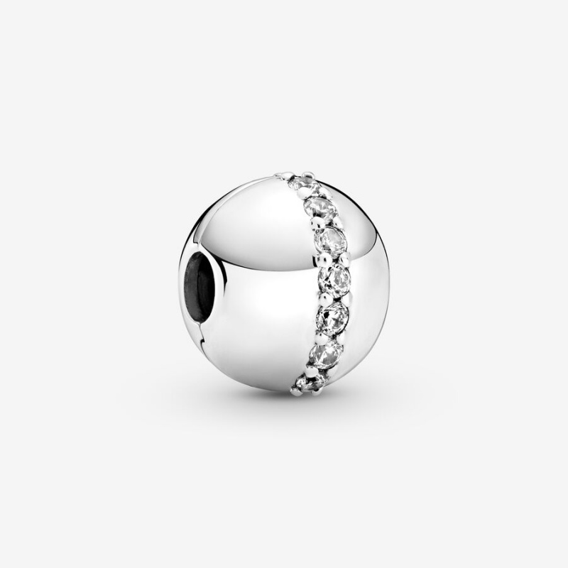 Pandora Sparkling Line Clip Clips Sterling Silver | 369-QGCMEZ