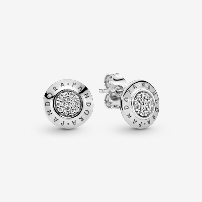 Pandora Sparkling Logos Stud Earrings Sterling Silver | 042-FXOKSL