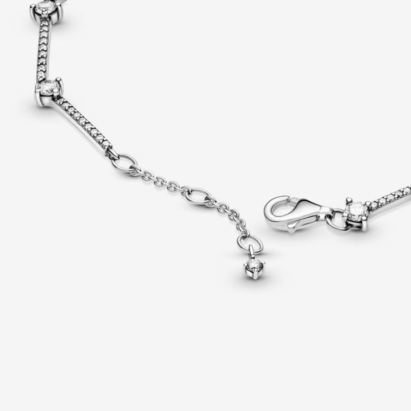 Pandora Sparkling Pavé Bars Non-charm Bracelets Sterling Silver | 368-MXCZNU