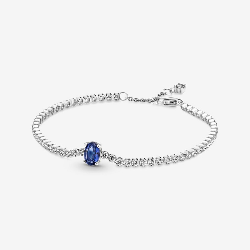 Pandora Sparkling Pavé Tennis Non-charm Bracelets Sterling Silver | 458-WFUPAH