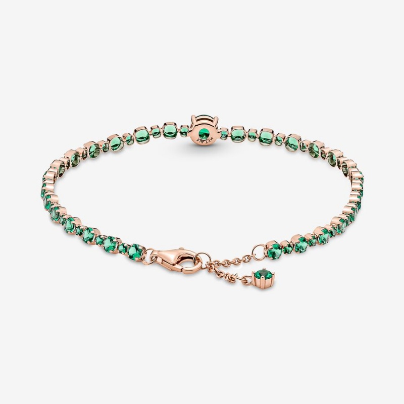 Pandora Sparkling Pavé Tennis Non-charm Bracelets Rose Gold Plated | 034-ABLVZI