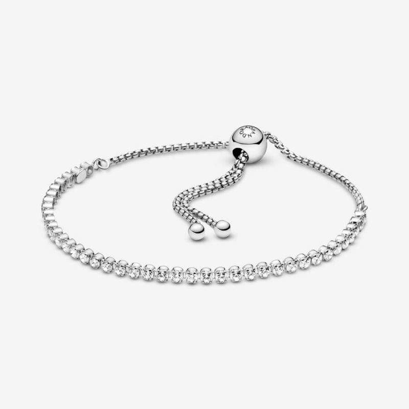 Pandora Sparkling Slider Tennis Sliding Bracelets Sterling Silver | 398-DYVOBS