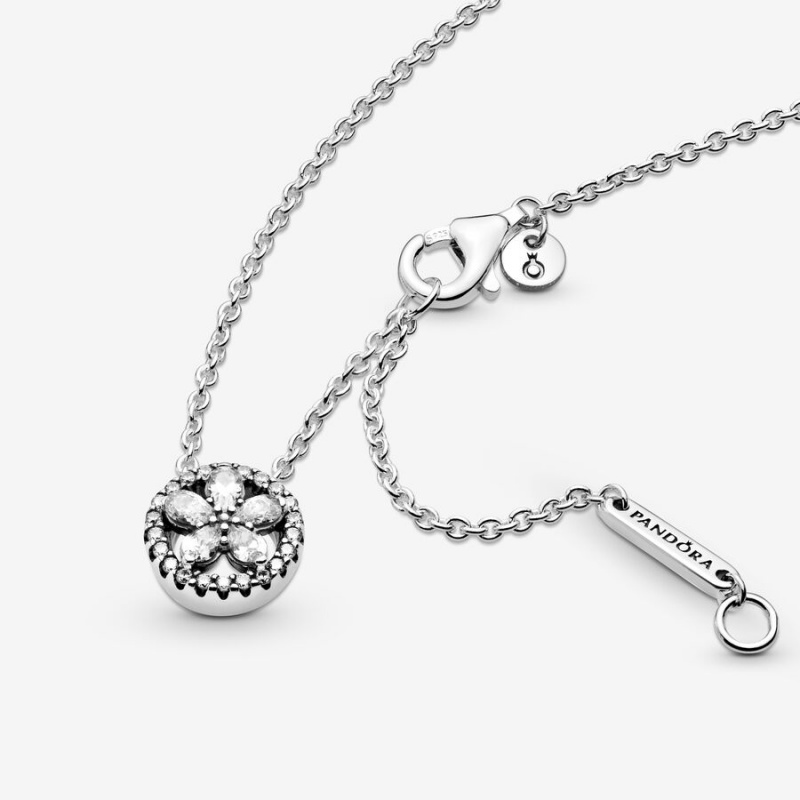 Pandora Sparkling Snowflake Collier Pendant Necklaces Sterling Silver | 076-KPMWNF