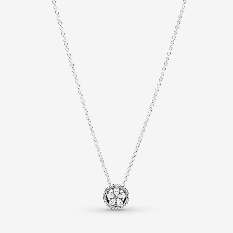 Pandora Sparkling Snowflake Collier Pendant Necklaces Sterling Silver | 076-KPMWNF