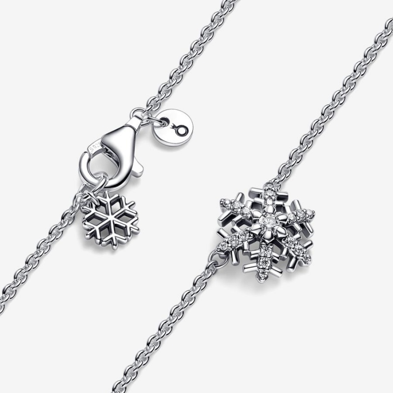 Pandora Sparkling Snowflake Pendant Necklaces Sterling Silver | 012-FTJHOZ