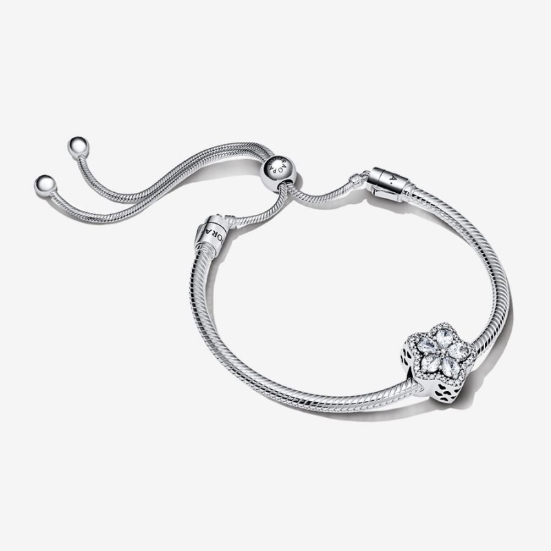 Pandora Sparkling Snowflake Sliding Set Charm Bracelets Sterling Silver | 174-QPEORG