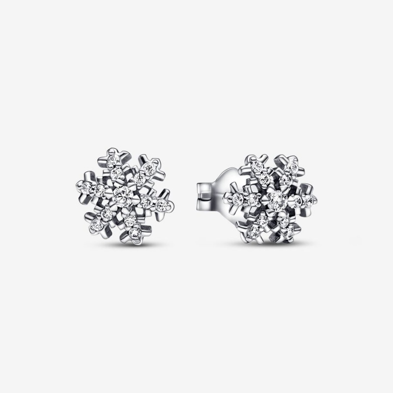 Pandora Sparkling Snowflakes Stud Earrings Sterling Silver | 814-LOQUVJ