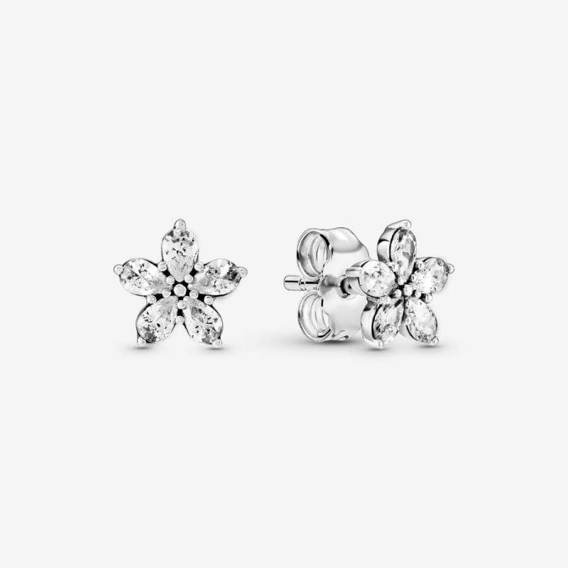 Pandora Sparkling Snowflakes Stud Earrings Sterling Silver | 102-HOXUJK