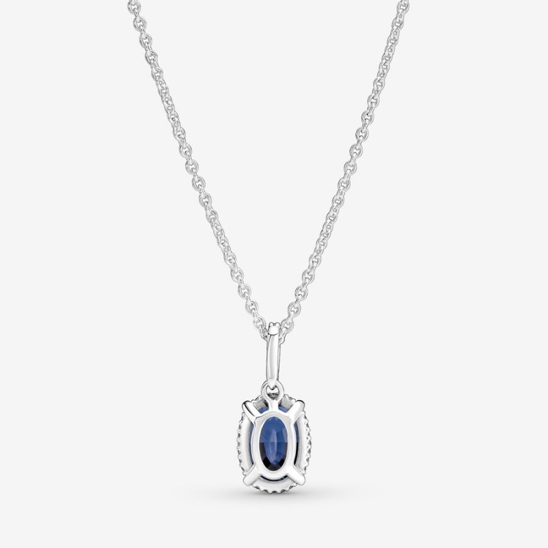 Pandora Sparkling Statement Halo Pendant Necklaces Sterling Silver | 176-KZYRDW