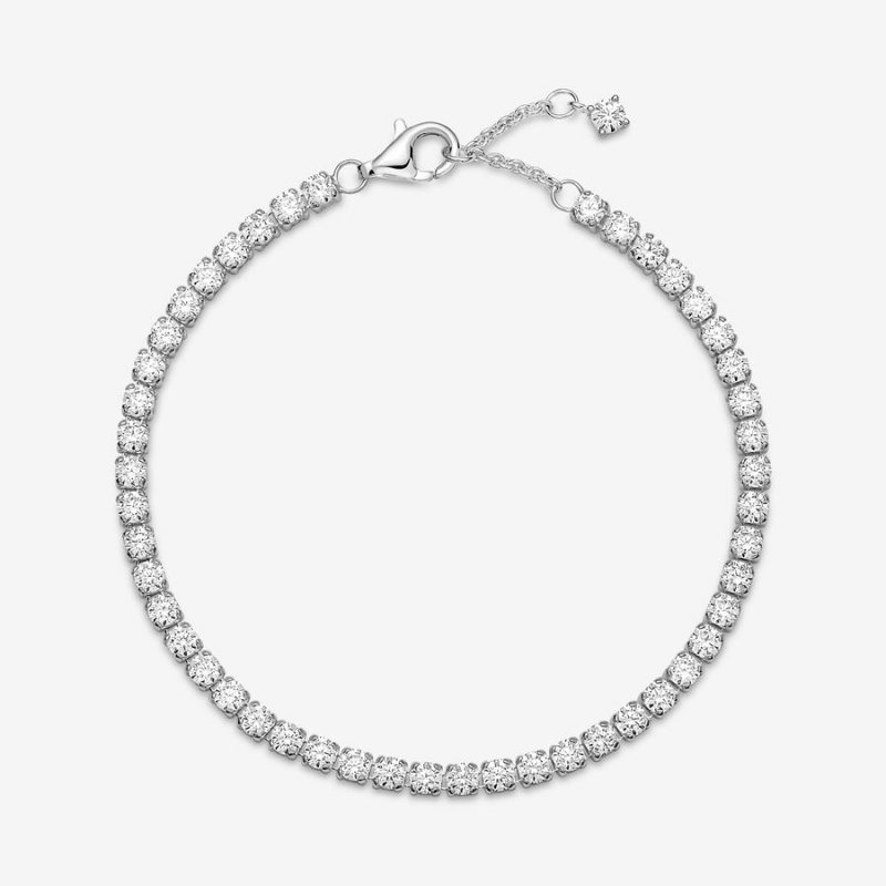 Pandora Sparkling Tennis Non-charm Bracelets Sterling Silver | 576-NUJMHE