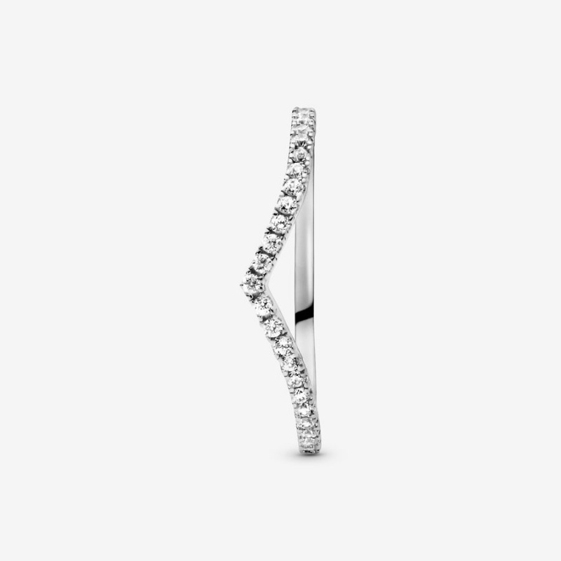 Pandora Sparkling Wishbone Heart & Promise Rings Sterling Silver | 239-CSVOQU