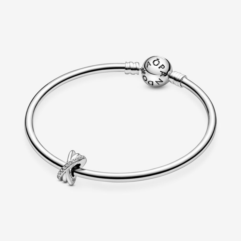 Pandora Sparkling and Polished Lines Spacer Spacer Charms Sterling Silver | 142-DQIHOZ