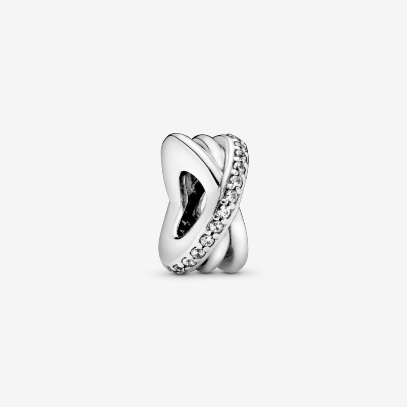 Pandora Sparkling and Polished Lines Spacer Spacer Charms Sterling Silver | 142-DQIHOZ