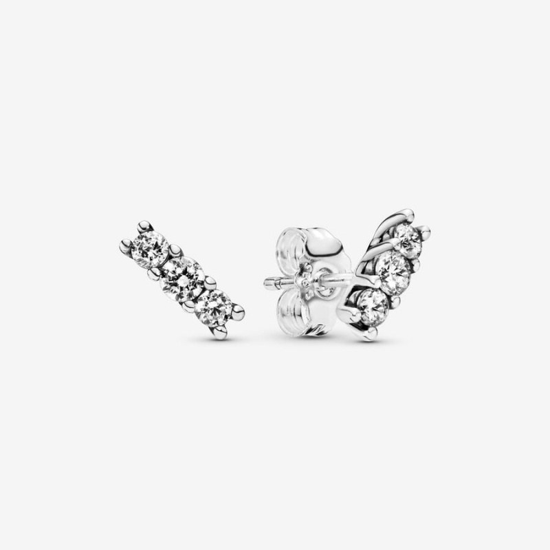 Pandora Sparklings Stud Earrings Sterling Silver | 987-WIKXNJ