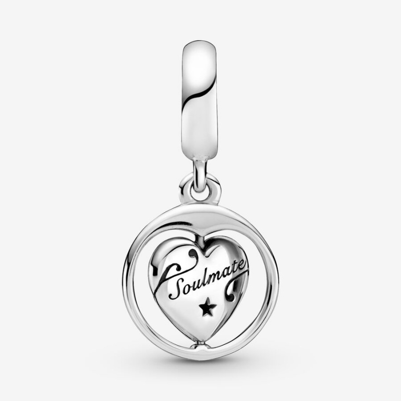 Pandora Spinning Forever & Always Soulmate Dangle Dangle Charms Sterling Silver | 531-QJCBLZ