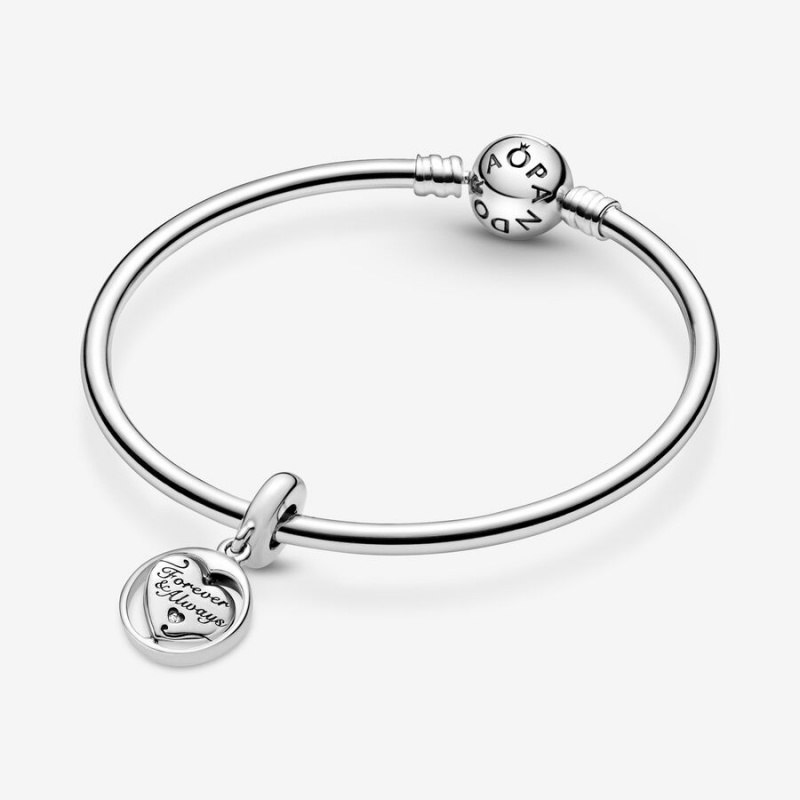 Pandora Spinning Forever & Always Soulmate Dangle Dangle Charms Sterling Silver | 531-QJCBLZ