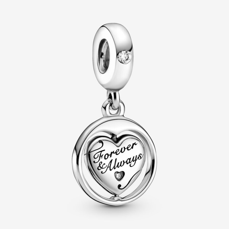 Pandora Spinning Forever & Always Soulmate Dangle Dangle Charms Sterling Silver | 531-QJCBLZ