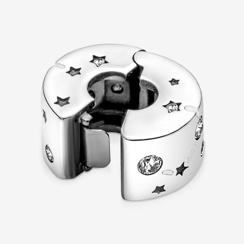 Pandora Stars & Galaxy Clip Clips Sterling Silver | 810-KCAJTL