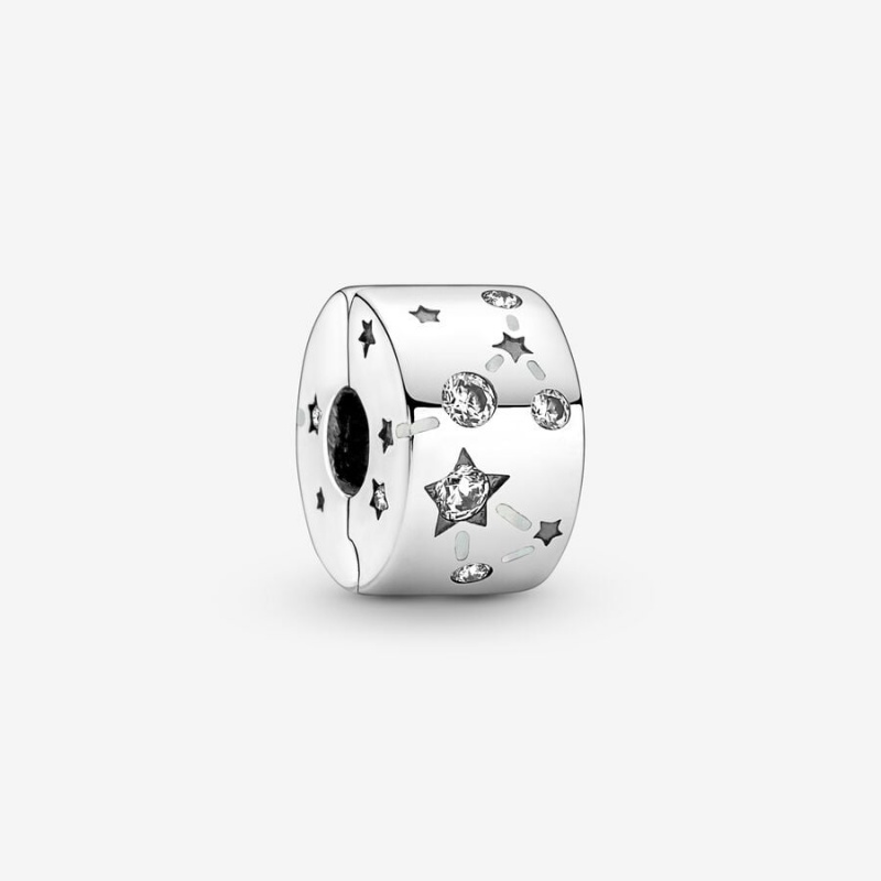 Pandora Stars & Galaxy Clip Clips Sterling Silver | 810-KCAJTL