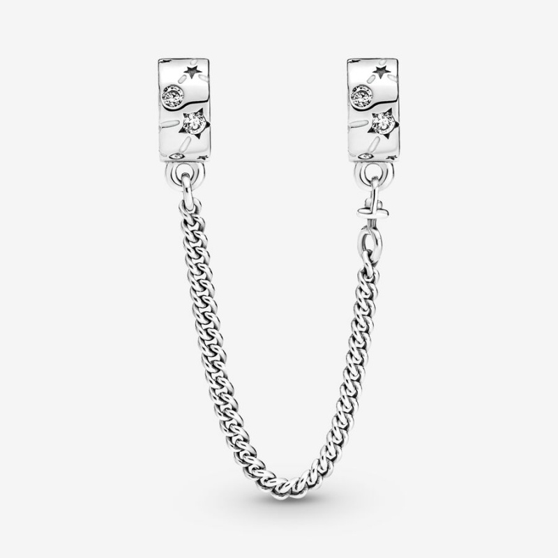 Pandora Stars & Galaxy Safety Safety Chains Sterling Silver | 906-UKMCES