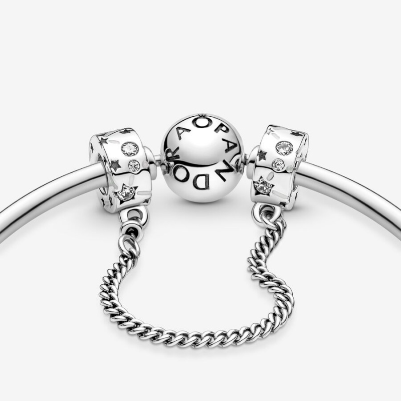 Pandora Stars & Galaxy Safety Safety Chains Sterling Silver | 906-UKMCES