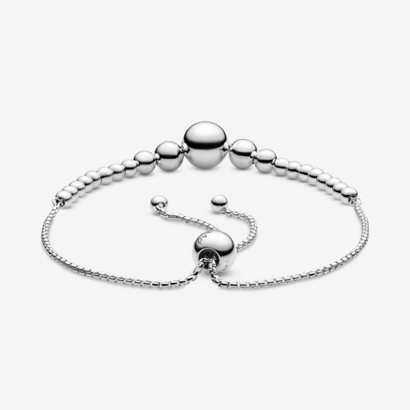 Pandora String of Beads Slider Chain Bracelets Sterling Silver | 670-XONSEM