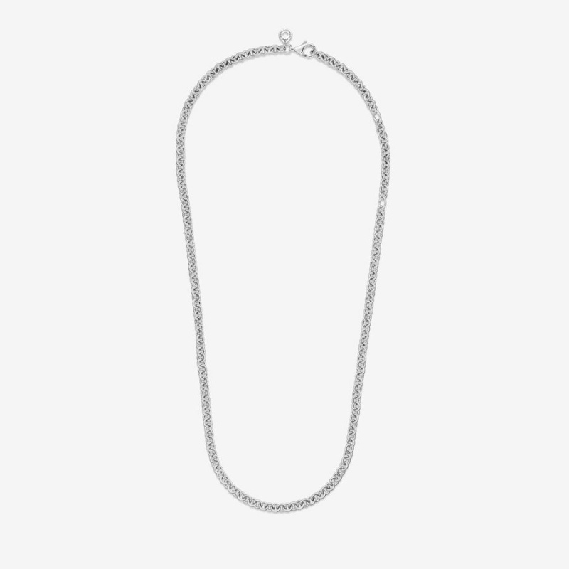 Pandora Thick Cable Chain Necklaces Sterling Silver | 385-UJKTWN