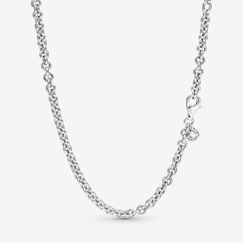 Pandora Thick Cable Chain Necklaces Sterling Silver | 385-UJKTWN