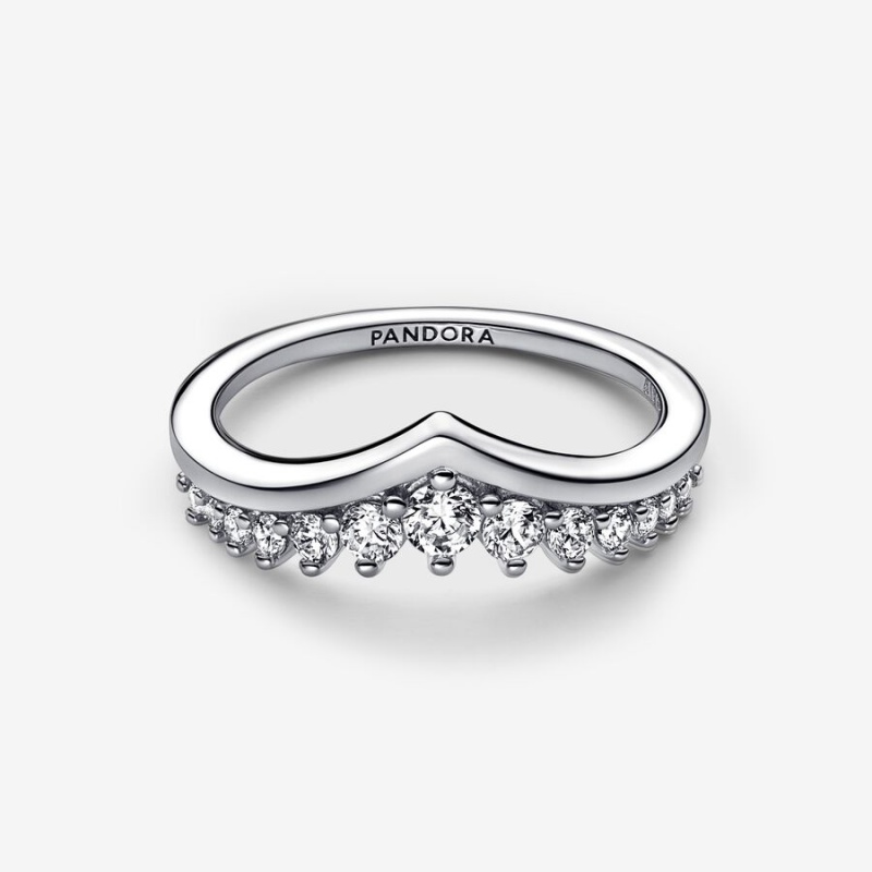 Pandora Timeless Wish Floating Pavé Stackable Rings Sterling Silver | 862-EBXMYD