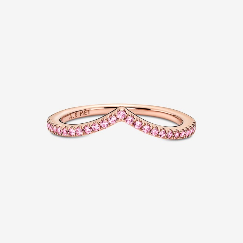 Pandora Timeless Wish Sparkling Pink Stackable Rings Rose Gold Plated | 037-LVAHNJ