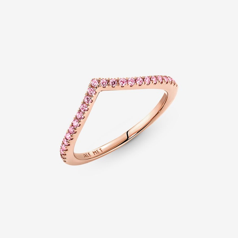 Pandora Timeless Wish Sparkling Pink Stackable Rings Rose Gold Plated | 037-LVAHNJ