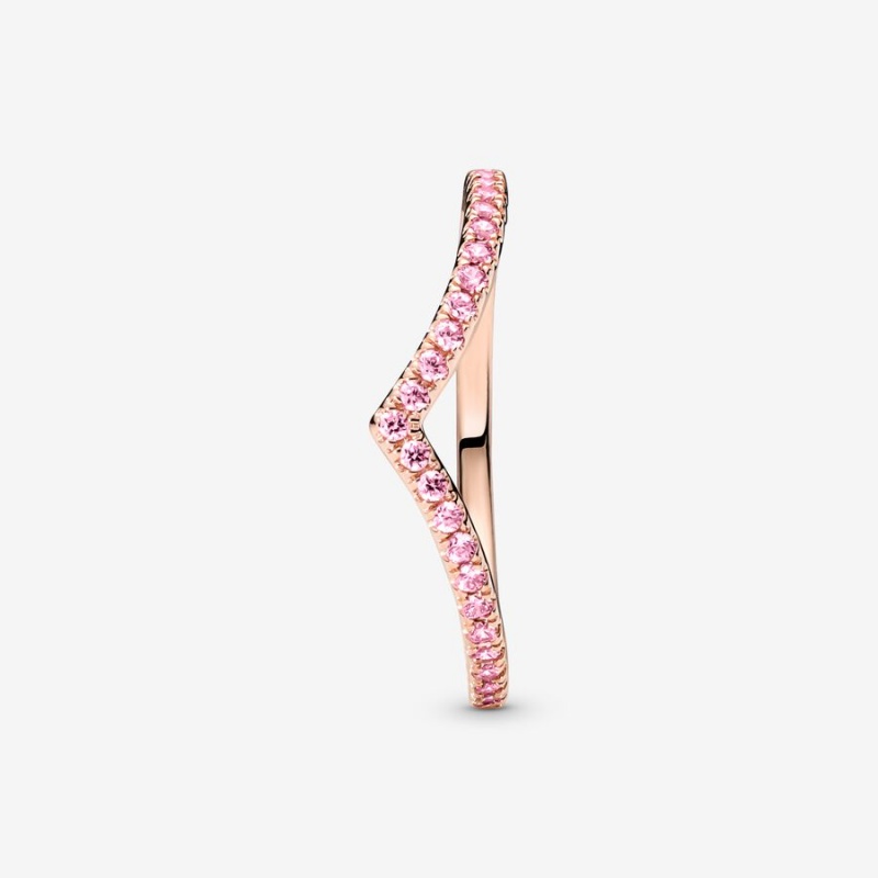 Pandora Timeless Wish Sparkling Pink Stackable Rings Rose Gold Plated | 037-LVAHNJ