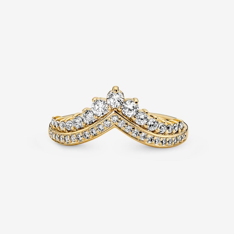 Pandora Timeless Wish Tiara Statement Rings Gold Plated | 829-HAGYKU