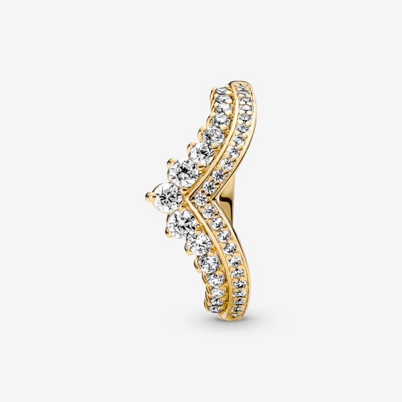 Pandora Timeless Wish Tiara Statement Rings Gold Plated | 829-HAGYKU