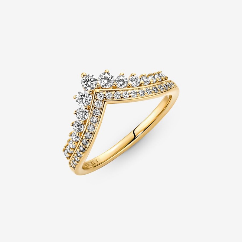 Pandora Timeless Wish Tiara Statement Rings Gold Plated | 829-HAGYKU