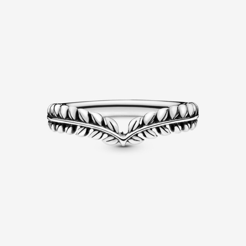 Pandora Wheat Grains Wishbone Stackable Rings Sterling Silver | 081-KYWBFT