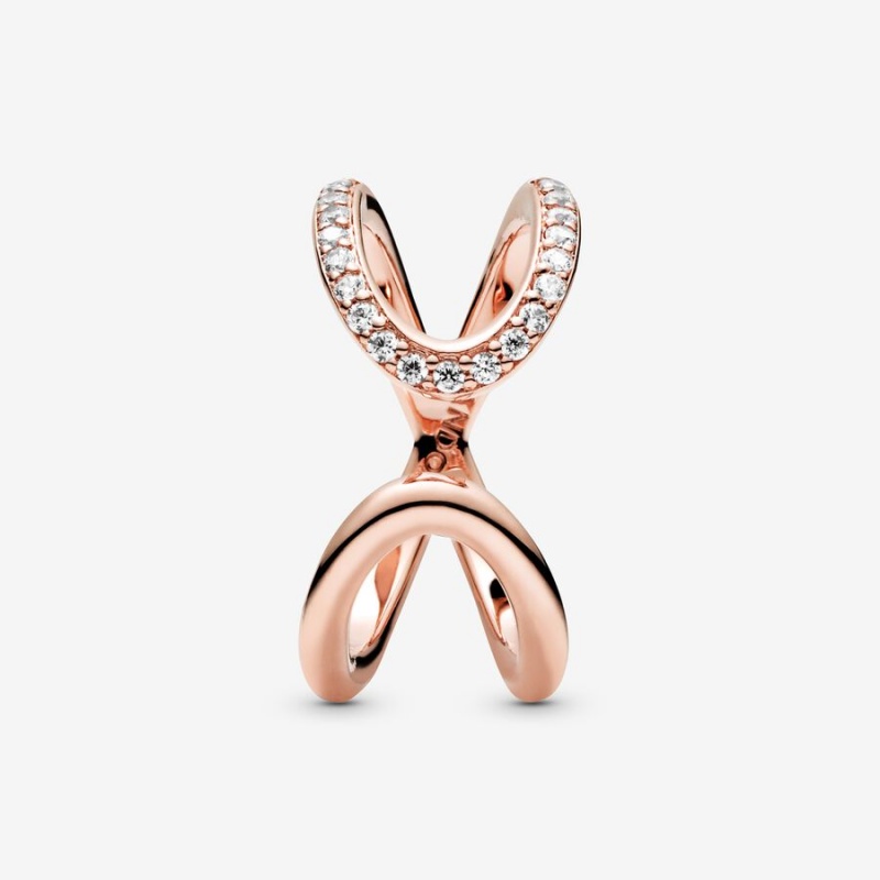 Pandora Wrapped Open Infinity Statement Rings Rose Gold Plated | 409-OSRGQZ